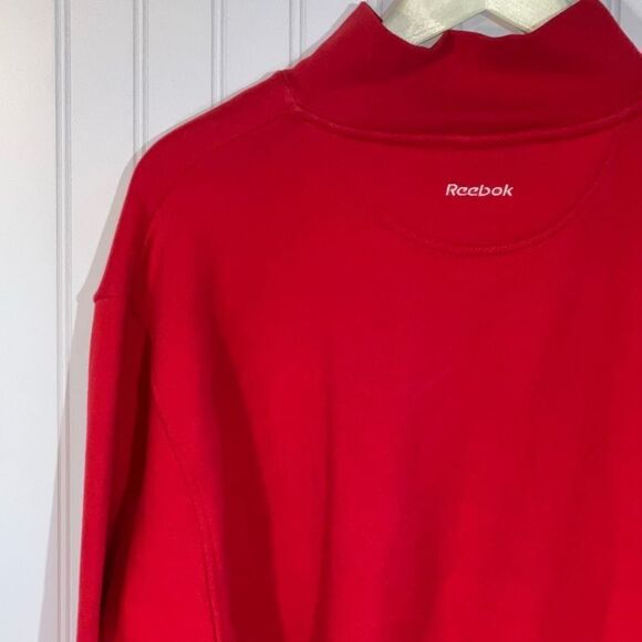 Reebok Houston Texas Sweatshirt Men XLarge Red Pullover 1/4 Zip Long Slv Fleece - Picture 10 of 13